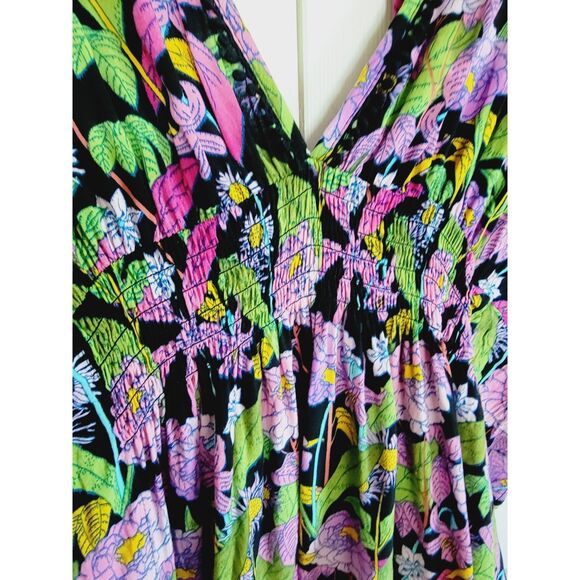 Victoria's Secret XS Fringe Balls Tip Shirt Plunging Neck Multicolor Keyhole Bck - Picture 4 of 8